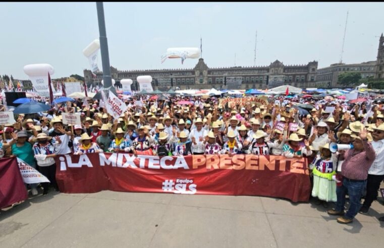 Presentes Sergio López Sánchez y la Mixteca en el cierre de campaña de Claudia Sheinbaum