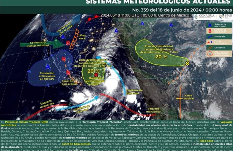 Continuará el temporal de lluvias sobre el estado de Oaxaca