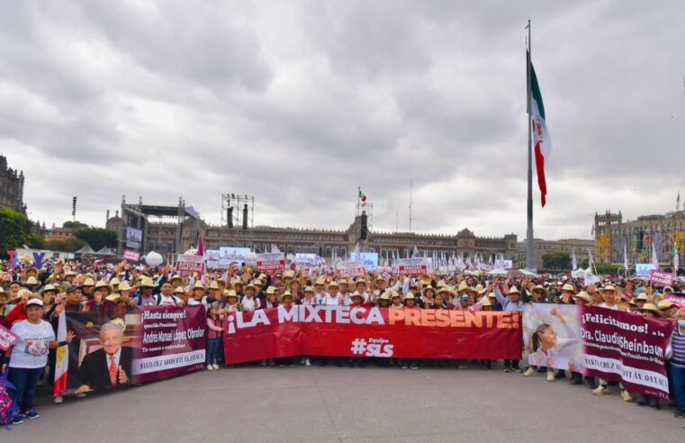 Nutrida participación de oaxaqueños apoyando a Claudia Sheinbaum