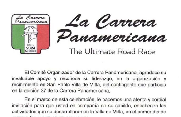 La Carrera Panamericana iniciará en Mitla