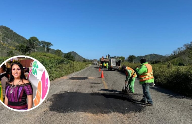 Saymi Pineda gestiona reparación de carretera Salina Cruz-Huatulco en coordinación con SICT