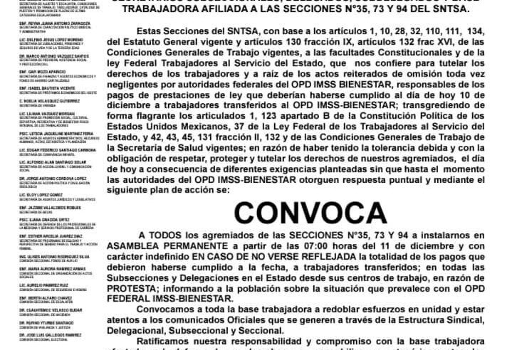 Trabajadores del Sector Salud de Oaxaca estallan paro indefinido