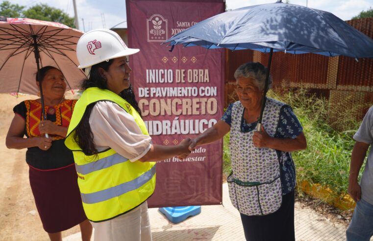 Nancy Benítez inicia nuevas obras de pavimentación en 3 colonias más de Xoxocotlán