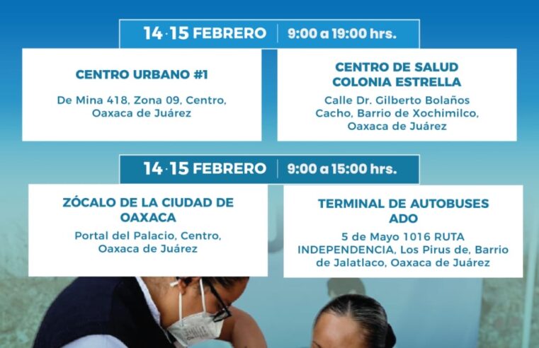 Anuncia SSO módulos de vacunación activos este fin de semana