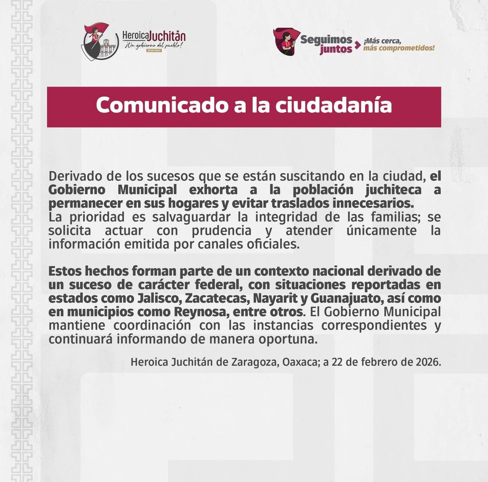 Confirma el Presidente Municipal de Juchitán que la quema de vehículos en el Istmo si son reacciones por la muerte de “El Mencho”