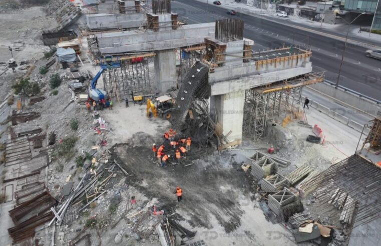 4 lesionados deja colapso de la estructura de la Línea 4 del Metro en Monterrey