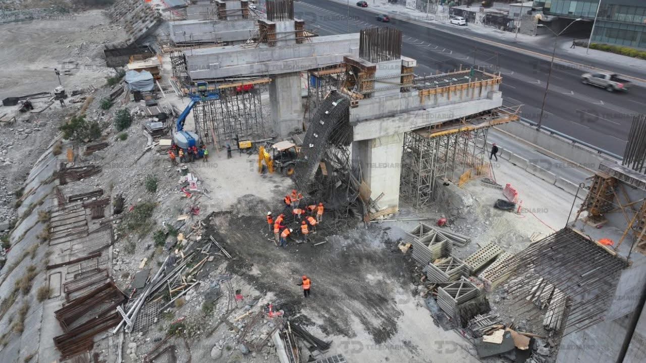 4 lesionados deja colapso de la estructura de la Línea 4 del Metro en Monterrey