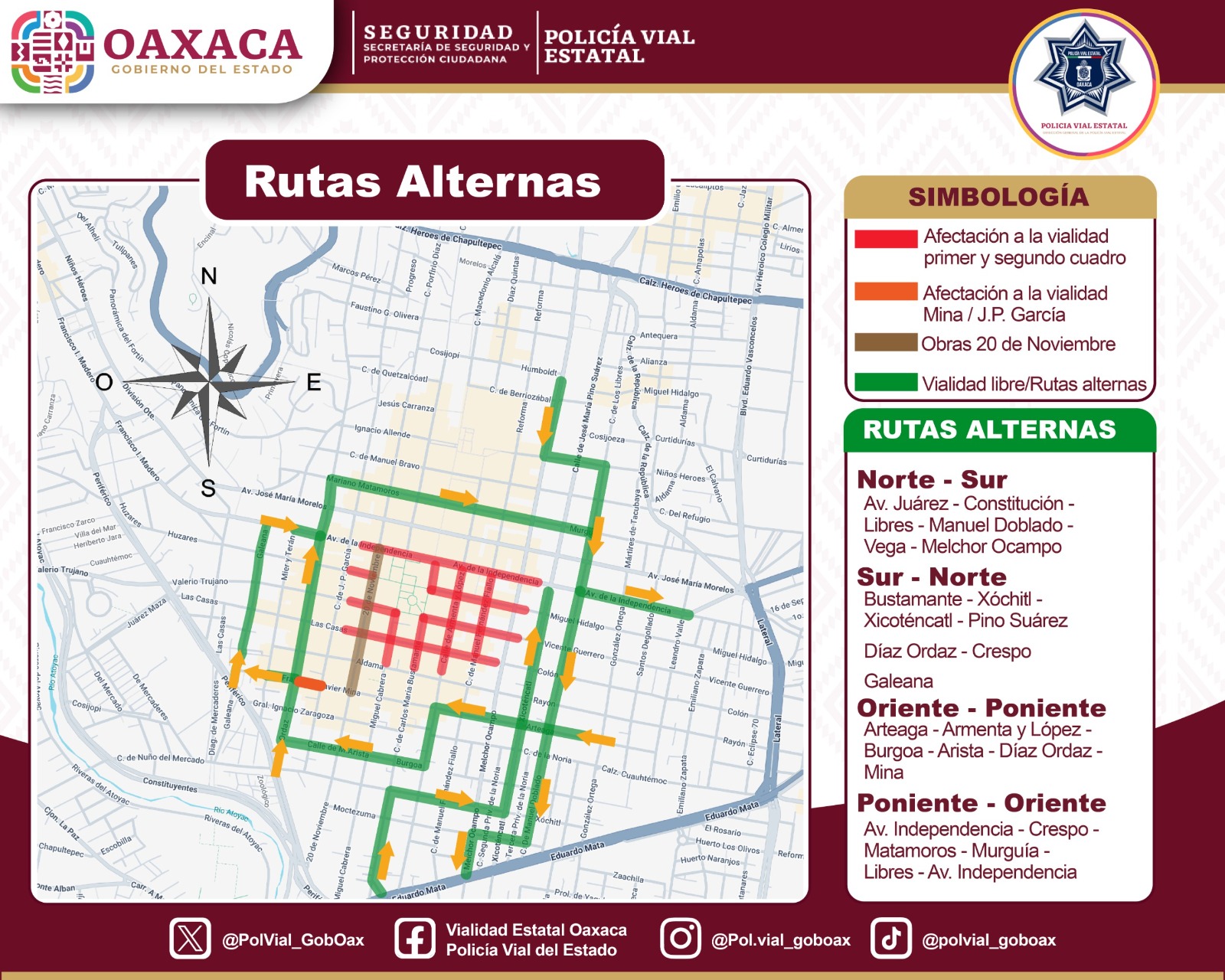 DESPLIEGA POLICÍA VIAL DISPOSITIVO TRAS PLANTÓN EN LA CAPITAL OAXAQUEÑA