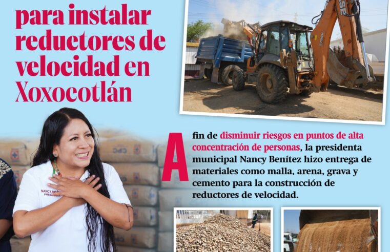 Entregan insumos para construir reductores de velocidad en Xoxocotlán