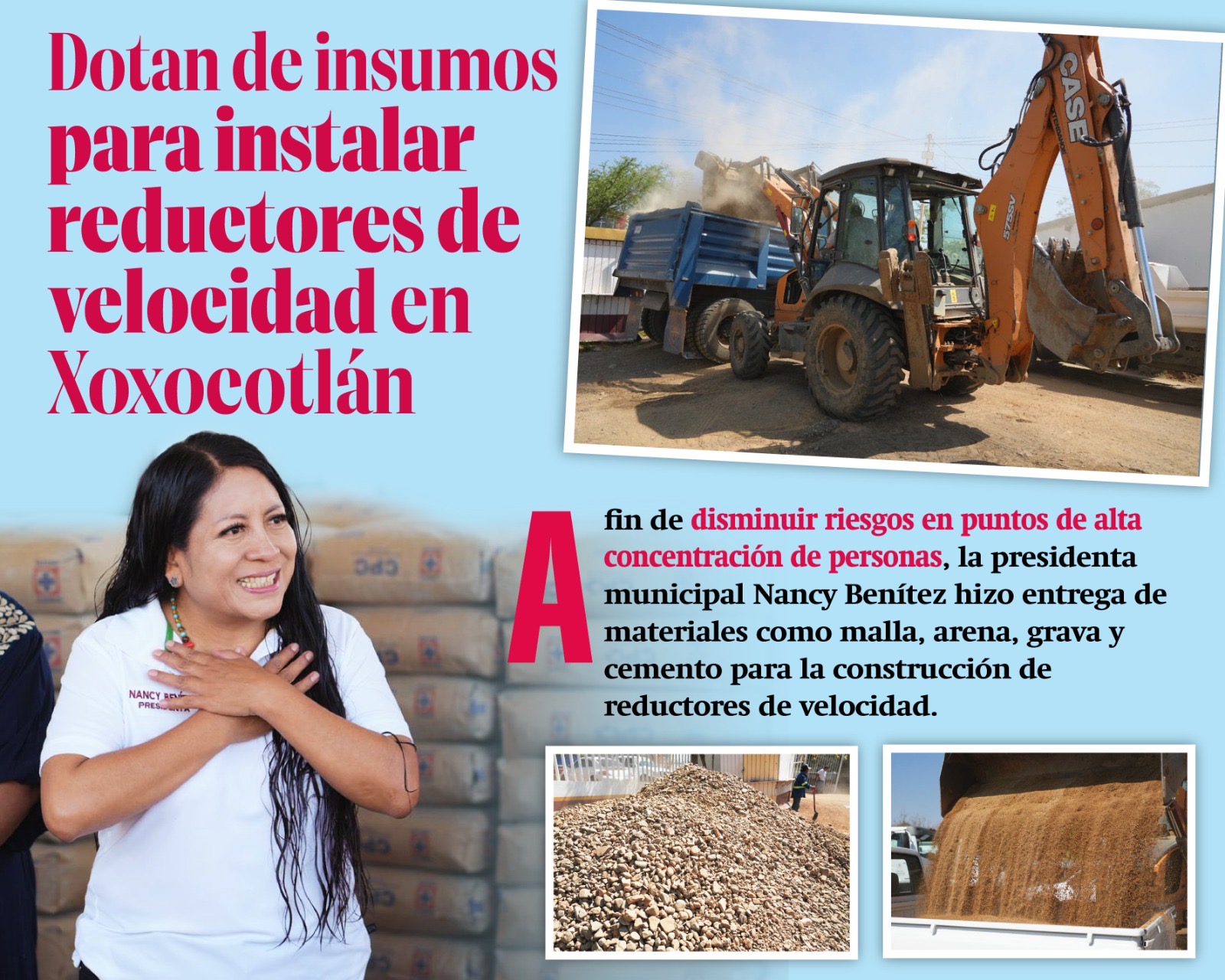 Entregan insumos para construir reductores de velocidad en Xoxocotlán