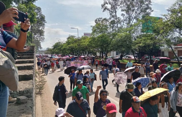 Educación Indígena de la Sección 22 toma las calles: inicia con plantón y marcha al Zócalo
