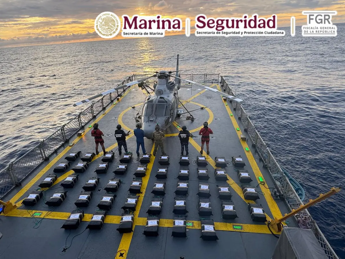 A 677 kilómetros de Huatulco, aseguran más de una tonelada de cocaína