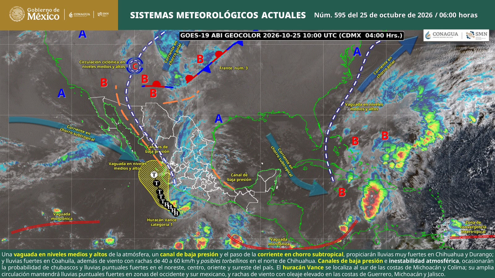 Prevén lluvias aisladas en la Sierra Sur y la Cuenca del Papaloapan